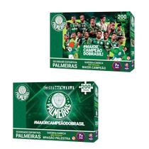 Kit c/ 2 QuebraCabeças Puzzle Coleção Futebol Palmeiras 200 Peças Mimo Toys Kit c/ 2 QuebraCabeças Puzzle Coleção Futebol Palmeiras 200 Peças Mimo Toys