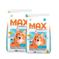 Kit C/2 Ração Max para Gatos Adultos Castrados Frango