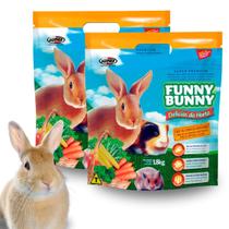 Kit C/2 Rações Funny Bunny Delicas Da Horta Premium Para Chinchila Hamster Coelhos Roedores 1,8Kg