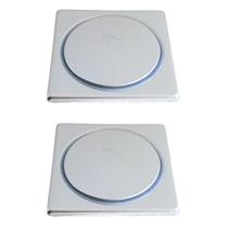 Kit C/2 Ralo Inox Para Piso Click Cromado 10x10 Cm