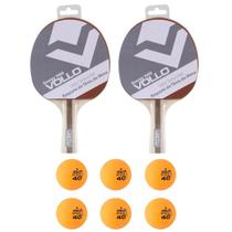 Kit C/2 Raquetes Ping Pong Energy 1000 + 6 Bolas Ping Pong 1 Estrela Vollo