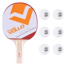 Kit C/2 Raquetes Ping Pong Force 1000 + 6 Bolas Ping Pong
