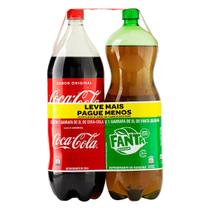 Kit c/ 2 Refrigerante Coca-Cola + Fanta Guarana Pet 2 Litros