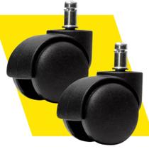 KIT C/ 2 Rodas Rodinha Rodízio Para Cadeira De Escritório Giratória