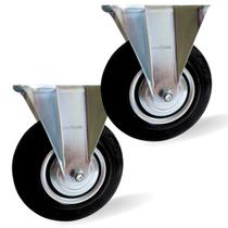 KIT C/2 Rodízio Fixo de Borracha 5 Polegadas 125mm Beltools