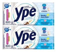Kit C/2 Sabao Em Barra Ypê Pac C/5x160g Coco E Aveia 800g