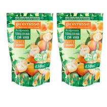 Kit c/2 Sabonete Premisse Tangerina e Chá Verde Refil 450ML Kit c/2 Sabonete Premisse Tangerina e Chá Verde Refil 450ML
