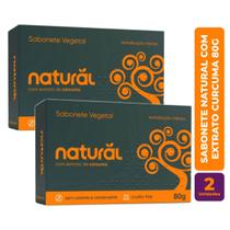 Kit c/ 2 Sabonete Vegano Natural com extrato Curcuma 80g - Orgânico Natural