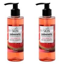 Kit c/2 Sabonetes Líquido Facial Corporal Muriel Skin Melância 200ml
