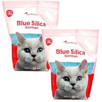 Kit c/ 2 sacos de areia sanitária para gatos blue sílica normal german hart