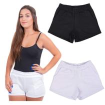Kit c/ 2 short feminino moletom academia e caminhada super leve