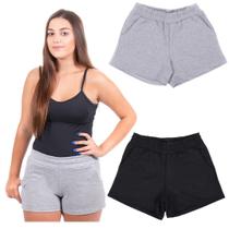 Kit c/ 2 short feminino moletom academia e caminhada super leve