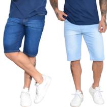 kit c/2 Shorts masculino jeans lisa verao homem moderno envio rapido