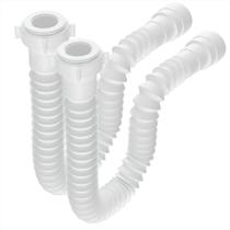 Kit C/ 2 Sifão Sanfonado Lavatório Pia E Tanque Extensivo - Branco