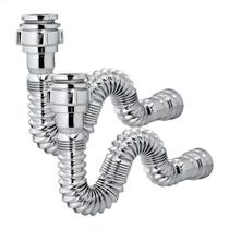 Kit c/ 2 Sifão Sanfonado Universal Ajustável Cromado