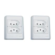 Kit C/2 - Sistema Perlex Branca (2 Tomadas 10/10A) 3011/11Br