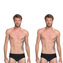 Kit C/ 2 Sunga Adulto Lisa Mash com Vivo nas Laterais Tamanho:MCor:Preto00