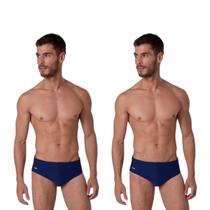 Kit C/ 2 Sunga Adulto Lisa Mash com Vivo nas Laterais Tamanho:PCor:MarinhoAZ08