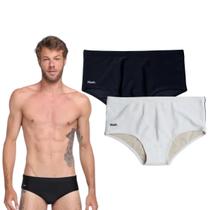 Kit C/ 2 Sunga Adulto Lisa Mash com Vivo nas Laterais Tamanho:PCor:Preto00Tamanho:PCor:Branco00