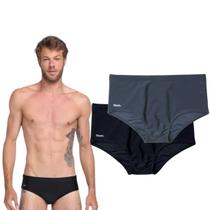 Kit C/ 2 Sunga Adulto Lisa Mash com Vivo nas Laterais Tamanho:PCor:Preto00Tamanho:PCor:CinzaCZ02 Kit C/ 2 Sunga Adulto Lisa Mash com Vivo nas Laterais Tamanho:PCor:Preto00Tamanho:PCor:CinzaCZ02