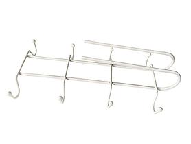 Kit c 2 Suportes para Xícaras e Utensílios 8 Ganchos Metal Branco Encaixe em Prateleira Organizador de Cozinha Sem Furo 28cm