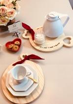 Kit C/ 2 Tábuas Alça De Corações Mesa Posta - Madeira Pinus