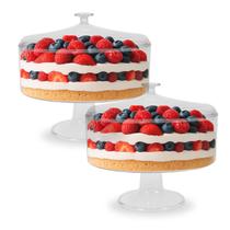 Kit C/2 Taça De Bolo Festa Gourmet Confeitaria 2,2L Tampa