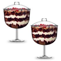 Kit C/2 Taça Tropical Acrílico C/ Tampa 1,3 Litros 18x15,5cm