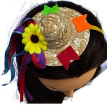 Kit c/2 Tiaras Chapéu Palha Festa Junina Caipira Girassol Kit c/2 Tiaras Chapéu Palha Festa Junina Caipira Girassol