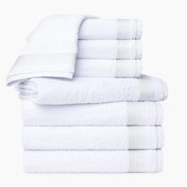 Kit c/ 2 toalhas de banho branca 100% algodão 1,50x70cm