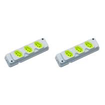 Kit C/2 - Tomada Barra Fiolux 2P+T. 20A. Tripla Cinza/Verde Kit C/2 - Tomada Barra Fiolux 2P+T. 20A. Tripla Cinza/Verde