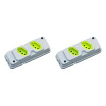 Kit C/2 - Tomada Barra Fiolux Dupla 2P+T20A Cinza Kit C/2 - Tomada Barra Fiolux Dupla 2P+T20A Cinza