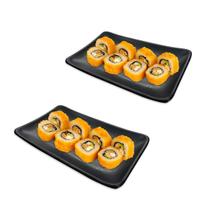 Kit C/2 Travessa Retangular Melamina Japonesa 17,8Cm