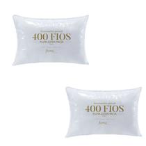 Kit C/ 2 Travesseiro Juma Percal 400 Fios 100% Algodão - Toque macio e alta qualidade