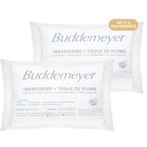Kit c/ 2 travesseiros toque de pluma buddemeyer 100% algodão cetim 233 fios antialérgico 50x70