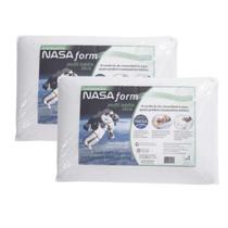 Kit C/ 2 Travesseiros Viscoelástico Nasa Perfil Médio 13cm Altura Termossensível