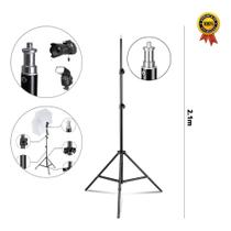 Kit C/ 2 Tripé Iluminação Fotográfica Ring Light Led Softbox etc 2,10m Fotoparts