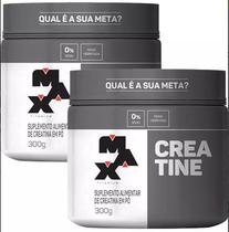 Kit c/ 2 un - creatine monohidratada pote 300g - creatina max titanium