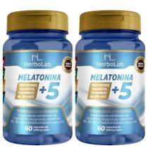 KIT C/2 Un. Melatonina +5 Triptofano B6 - B9 - B12 60 Cápsulas - Herbolab