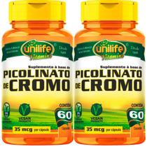 KIT C/2 Un Picolinato De Cromo 500mg 60 Vegan Caps Unilife KIT C/2 Un Picolinato De Cromo 500mg 60 Vegan Caps Unilife