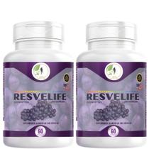 KIT C/2 Un. Semente de Uva Resveratrol ResveLife 60 Cáps Fits Life