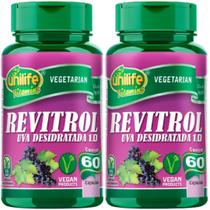 Kit C/ 2 Un Semente de Uva Revitrol Resveratrol 500mg 120 Caps Unilife