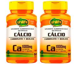 KIT C/2 Un. Suplemento Cálcio Quelato Ca Puro Vegan 60 Cápsulas - Unilife
