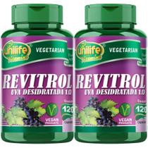 KIT C/2 Un. Un Semente de Uva Revitrol Resveratrol 500mg 60 Cápsulas Unilife KIT C/2 Un. Un Semente de Uva Revitrol Resveratrol 500mg 60 Cápsulas Unilife