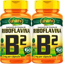 Kit C/ 2 Un Vitamina B2 Riboflavina Pura 120 Caps Vegano Unilife Kit C/ 2 Un Vitamina B2 Riboflavina Pura 120 Caps Vegano Unilife