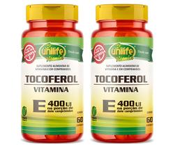 KIT C/2 Un. Vitamina E Tocoferol 60 Cápsulas 1000mg 400 Ui - Unilife