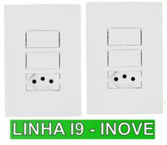 Kit c/2 unidades 2 tecla simples + tomada simples 10a linha i9