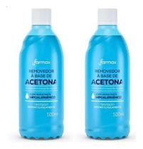 Kit c/2 Unidades de Removedor Farmax com Acetona 500ml Kit c/2 Unidades de Removedor Farmax com Acetona 500ml