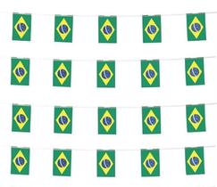 Kit C/ 2 Varal Bandeira Do Brasil 40 Bandeirinhas Kit C/ 2 Varal Bandeira Do Brasil 40 Bandeirinhas