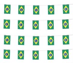 Kit C/ 2 Varal Bandeira Do Brasil 40 Bandeirinhas
